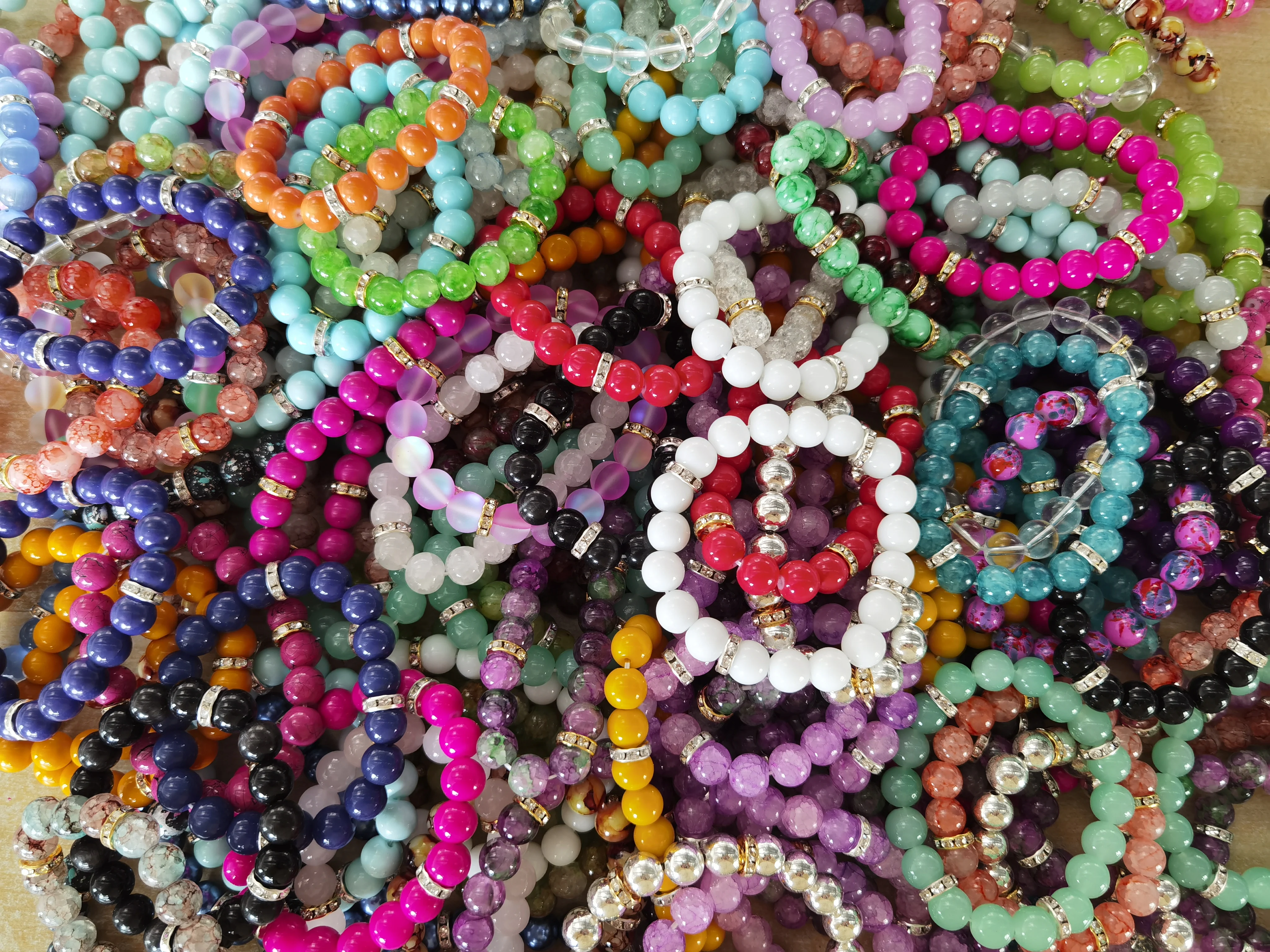 200pcs colorful mixed bracelets picked at random for women DIY jewelry accessories in 10mm