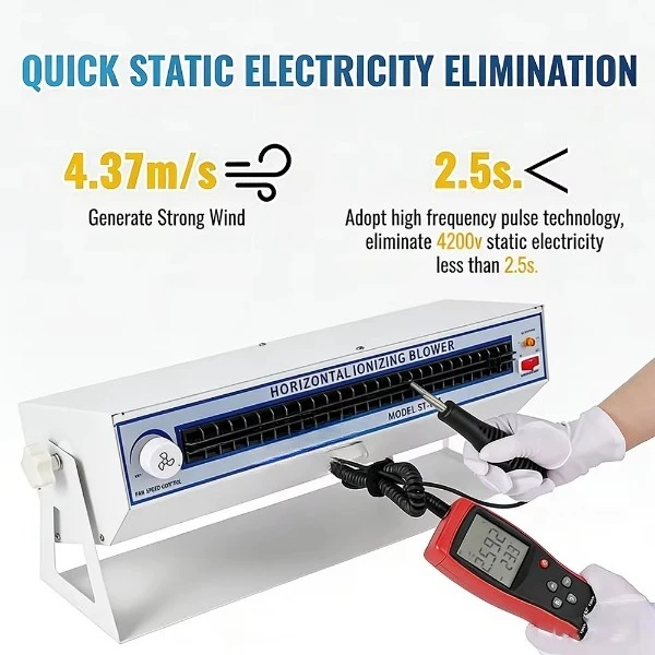 ST105 industrial horizontal ion air blower static eliminator, with AC motor, a wide range of static elimination