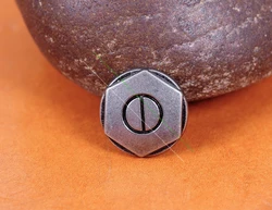 50X Punk 13*13mm Hexagon screw Fasteners Rivet Stud Leathercraft Belt Bag Conchos