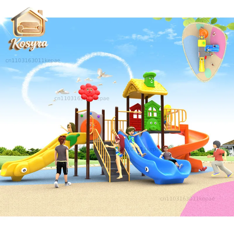 

Kindergarten plastic slide district park large outdoor swing slide combination children's outdoor