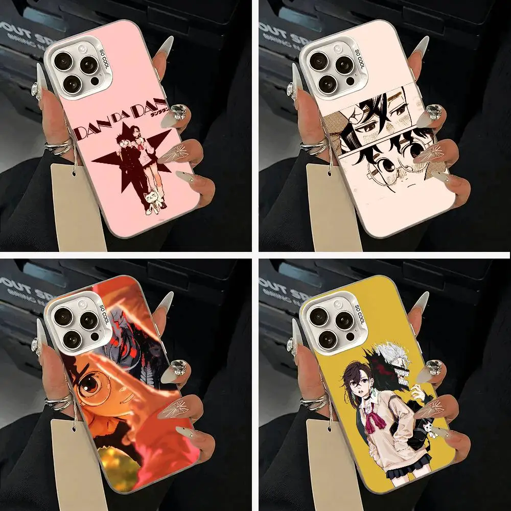 

D-Dandadan- Momo Ayase- Okarun Phone Case For iPhone 17,16,15,14,13,12,11 Plus,Pro Max,XS,white silver phone case