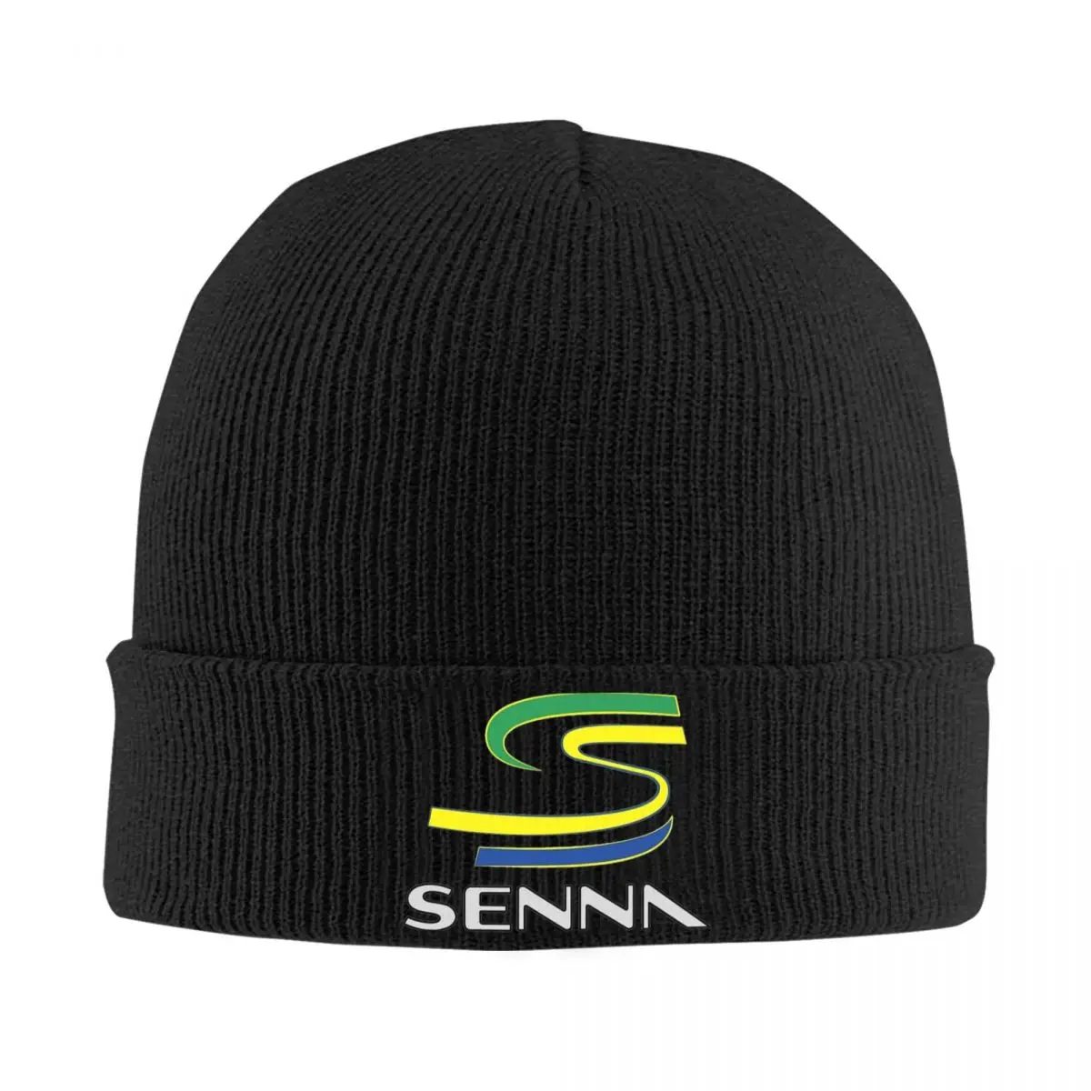 Ayrton Senna Brazil Logo Hat Autumn Winter Beanies Warm Cap Unisex Acrylic Knitted Caps