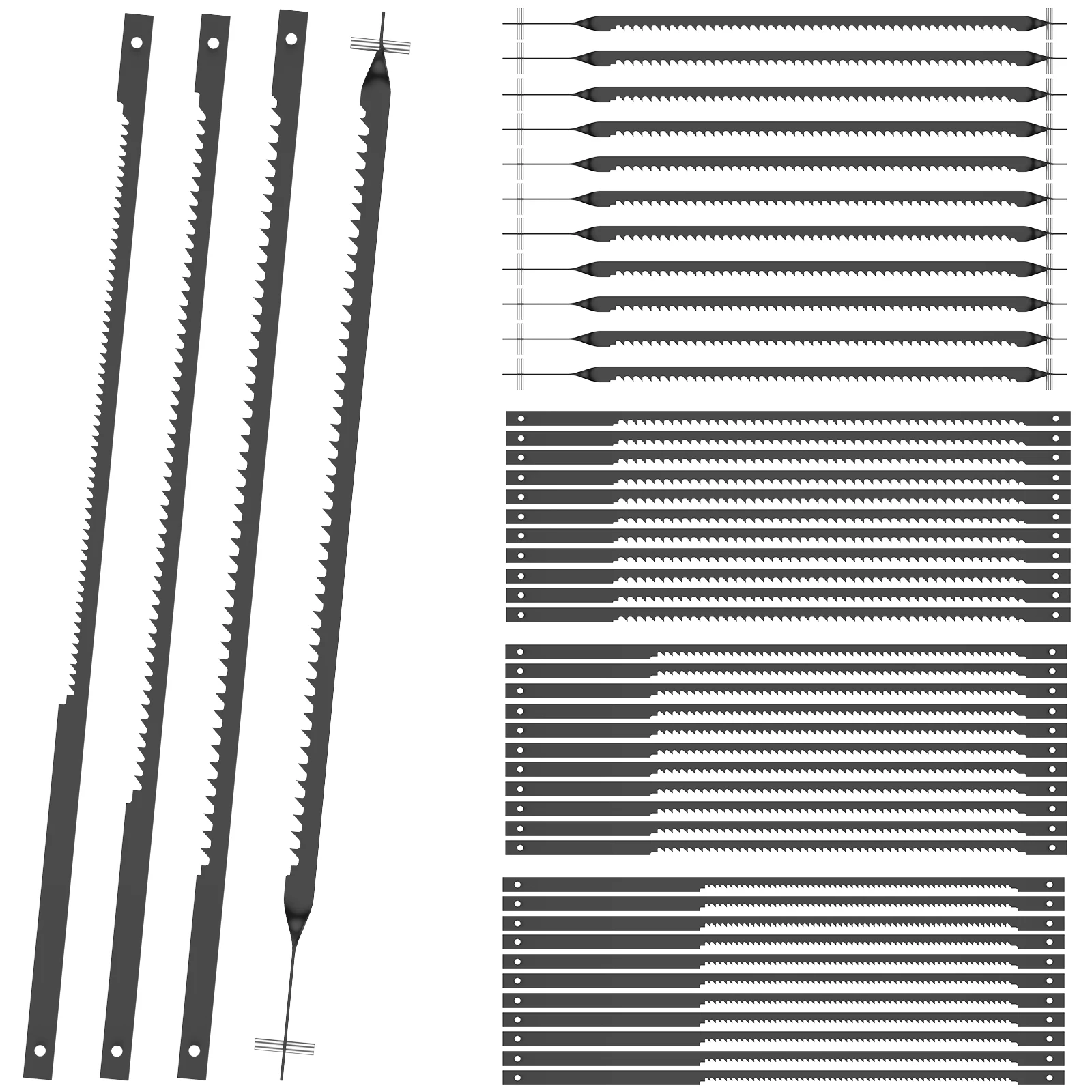 48Pcs Scroll Saw Blade Pin End Set Compatible with MS20 MS20-01 MS51-01 High Carbon Steel 4inch Woodworking Metal Cutting