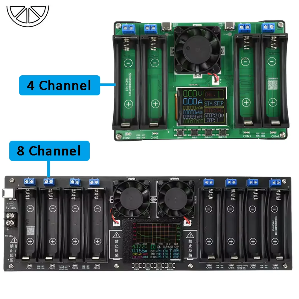 4/8 Channel 18650 Battery Capacity Resistance Tester Electronic Load Tester Automatic Charging and Discharging Module