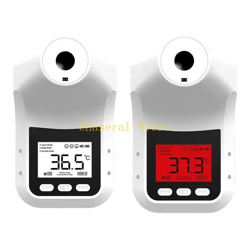 

E7CE Non-contact Automatic Forehead Thermometer Wall Mounted Body LCD Display Screen Digital Temperature Measurement