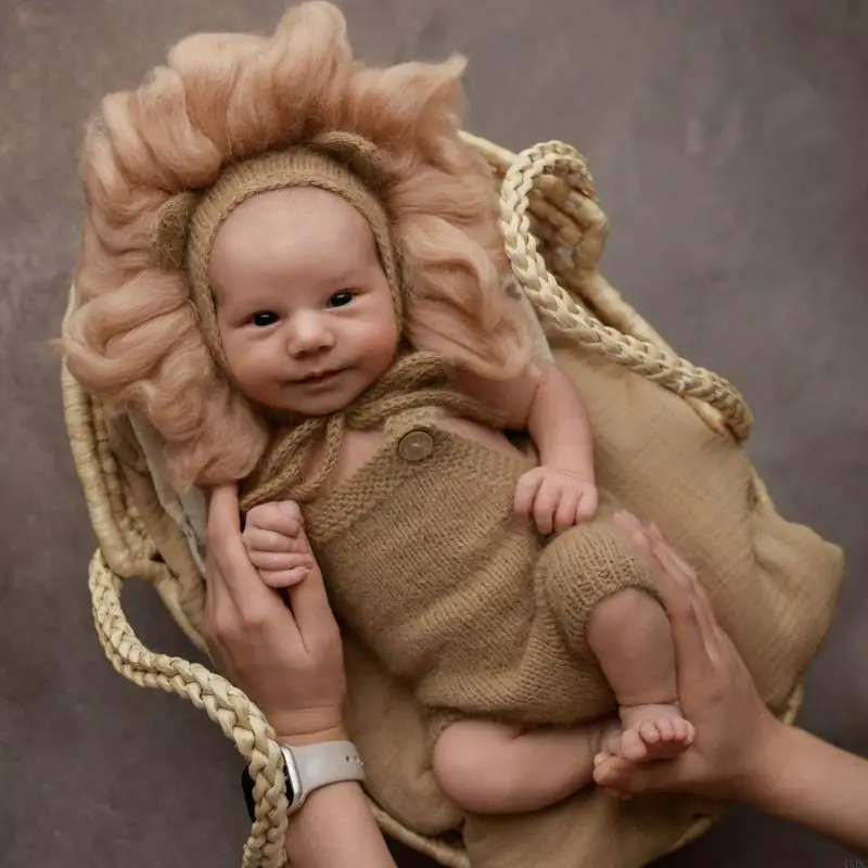 Newborns Photography Essential Knit Suspenders Pants Breathable Fabric Simple 4XBC