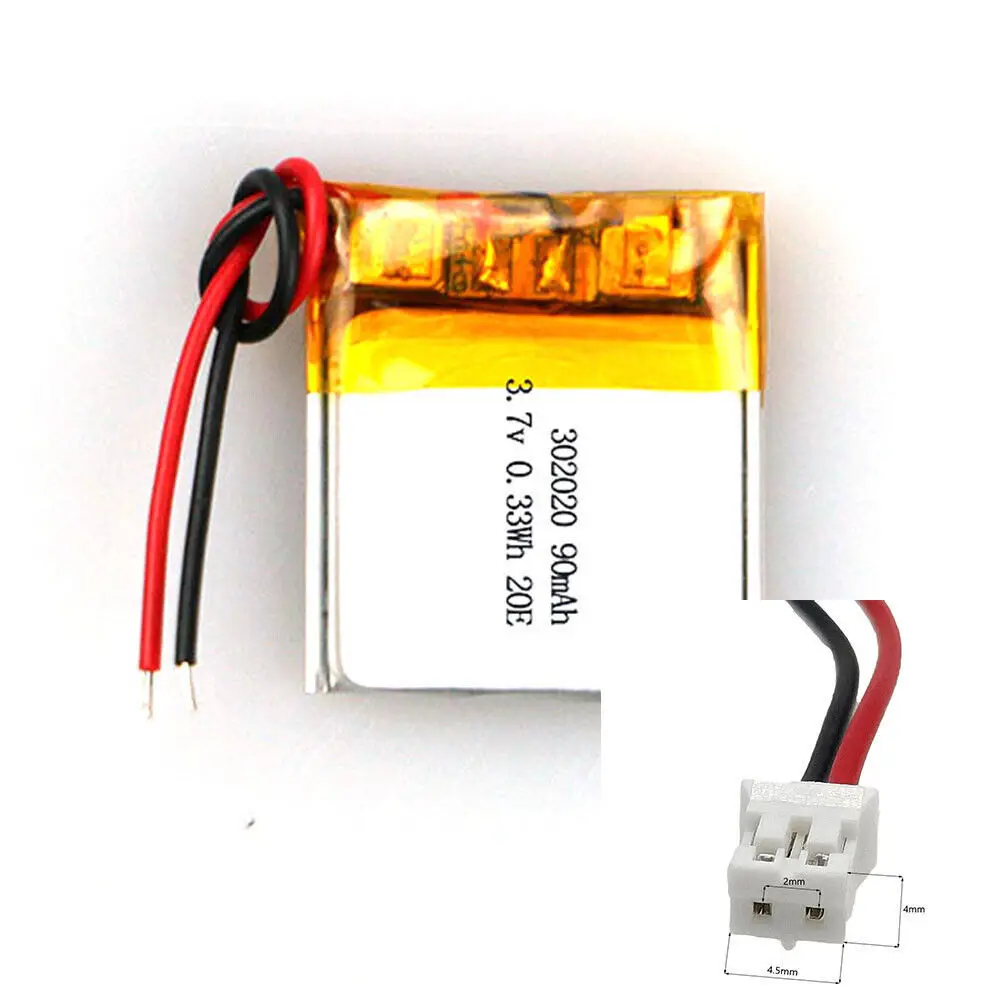 Rechargeable 3.7V 90Mah 302020 Lithium Polymer Ion Battery For ELECTRIC TOYS MP3 TABLET CHARGING TREASURE POWER GPS