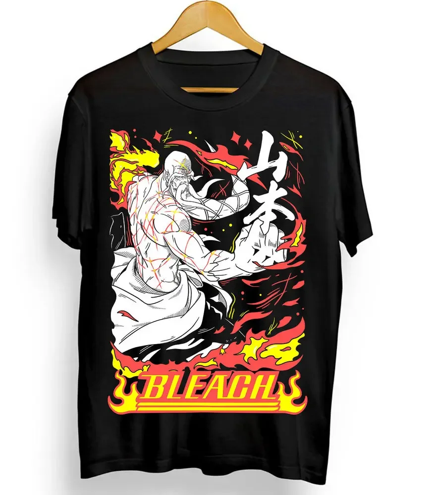 Bleach Yamamoto T-shirt Genryusai Shigekuni Tshirt Anime Manga All Size Black