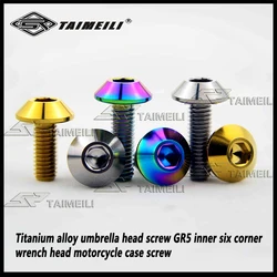TAIMEILI Titanium alloy umbrella head screw GR5 inner six corner wrench head M6x15mm M6x20mm motorcycle case screw