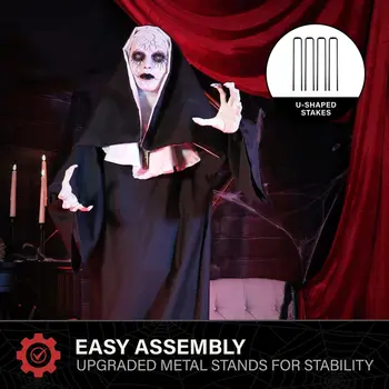 Halloween Animatronic Nun with Jump Scare, 5.4-Ft. 6