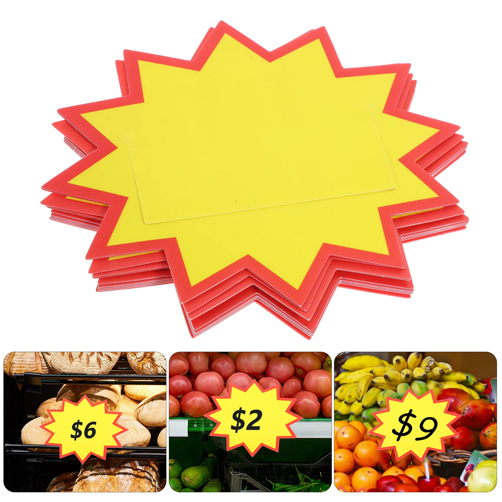 

10 Pcs Promotional Card Label Retail Sign Cards Blank Pricing Labels Bright Color Display Tags