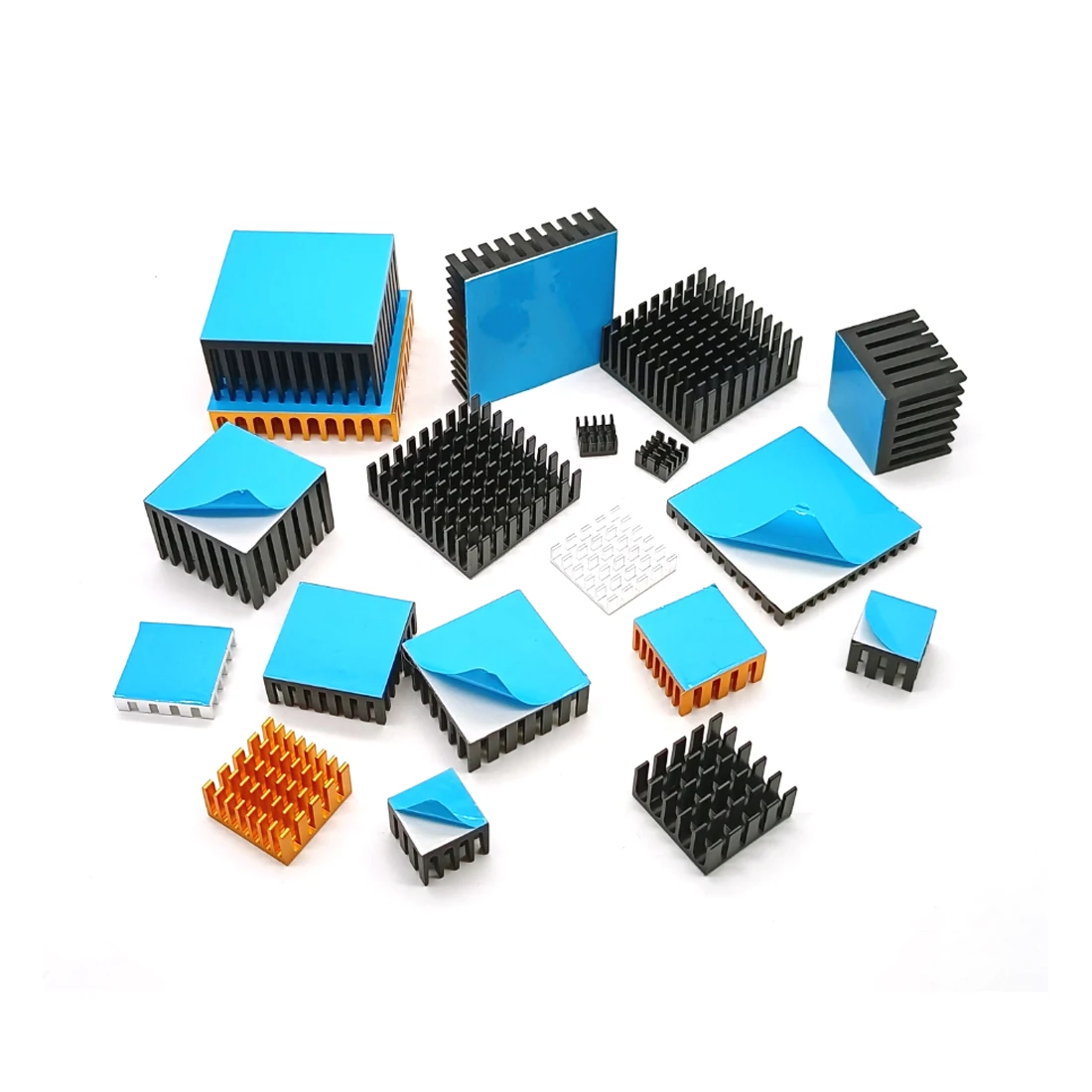 Aluminium Heatsink Anodized Heat Sink Radiator Cooler With Adhesiv Various Size CPU Chipset Heat Sink Length 40mm——100mm