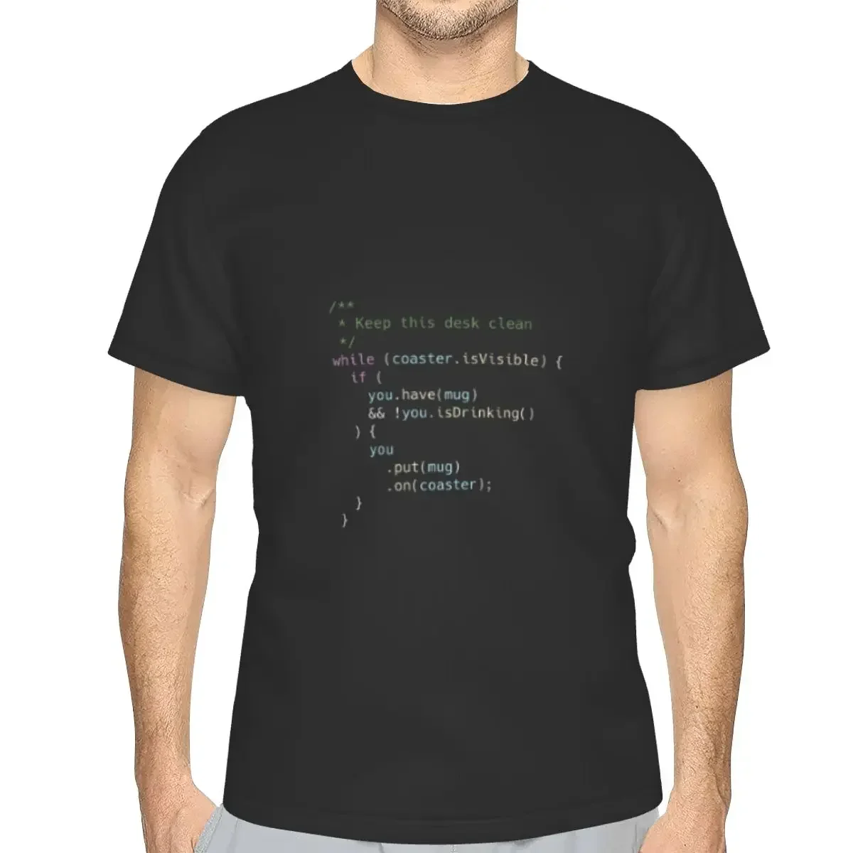 The Perfect Coaster For Programmers polyester T-Shirt Men'sFashion T Shirts Men Crew Neck Short Sleeve