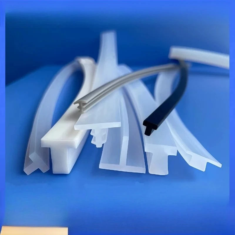 1/2/5M Transparent T-shaped high-temperature resistant silicone strip with slot type sealing strip ring