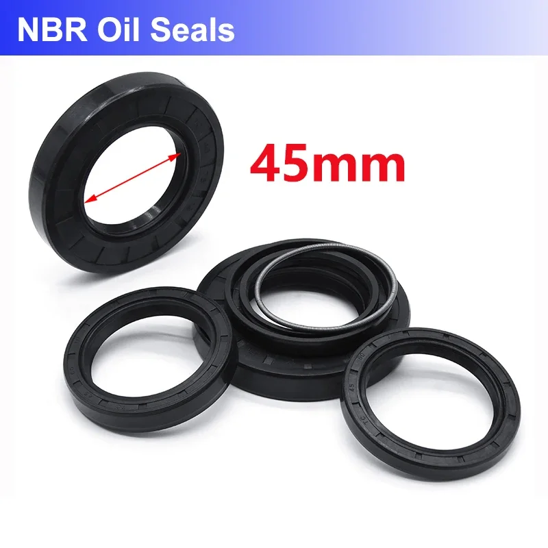 1Pcs ID 45mm NBR Oil Seal TC-45*55/56/58/60/65/68/70/72/75/80/85/90/100*5/7/8/10/12mm Nitrile Rubber Shaft Double Lip Gasket