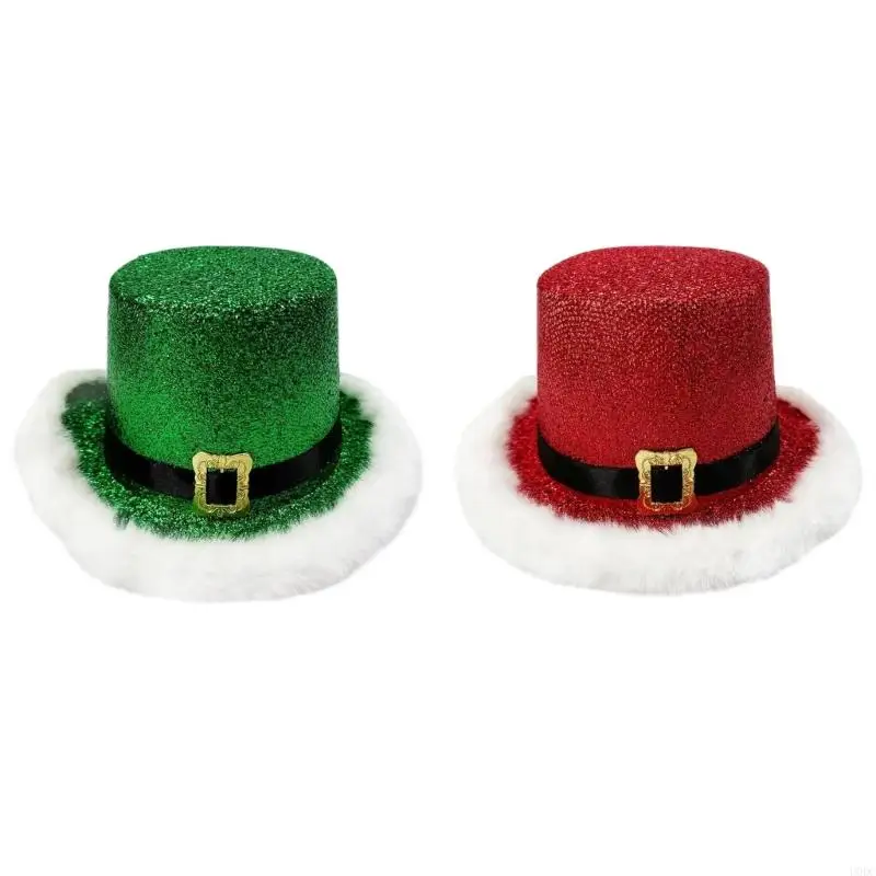 Christmas Party Hat Red Green Santa Clauses Cap Breathable Hats Holiday Costume Accessories For Adults Kids Event Y166