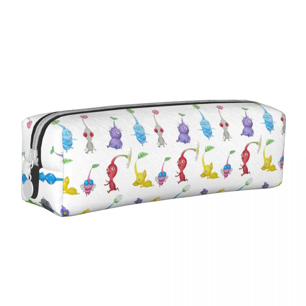 Custom Watercolor Cartoon Pikmin Pencil Case Pencilcases Pen Holder Kids Big Capacity Bags Office Gifts Accessories