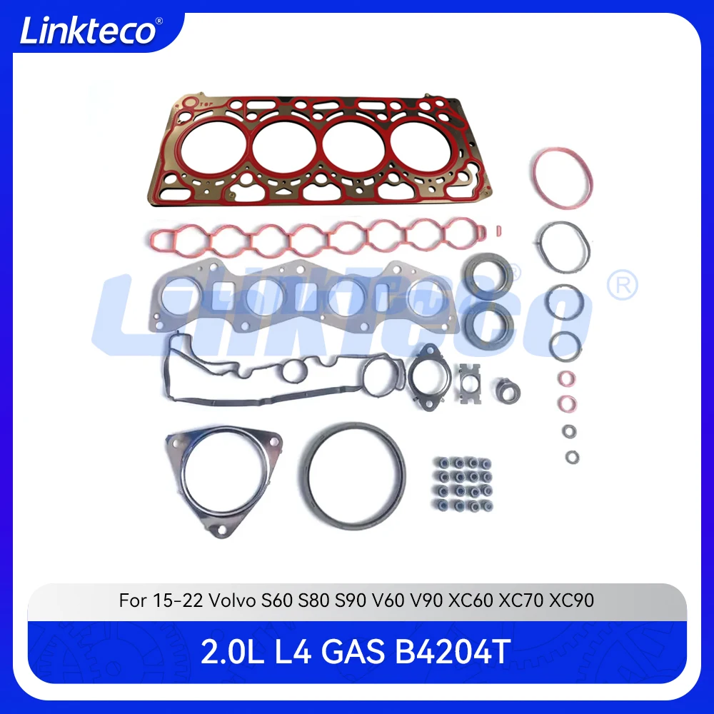 

Полный комплект прокладок головки цилиндра двигателя подходит для 2,0 T L L4 GAS B4204T для 15-22 2.0L VOLVO S60 S80 S90 V40 V60 V90 XC40 XC60 XC70 XC90