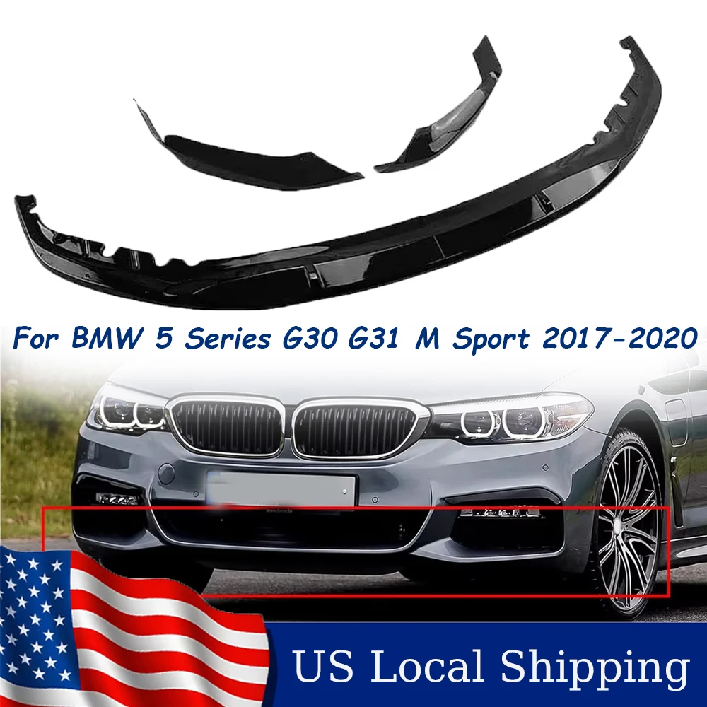 

Бампер для BMW 5 серии G30 G31 M Sport 2017-2020, черный автомобильный передний бампер, разделитель губ, распылитель, диффузор, комплект кузова, тюнинг