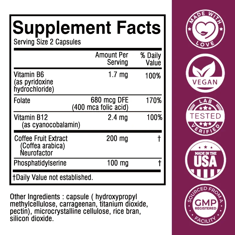 Brain Health Capsules - with Phosphatidylserine - Brain Health Nootropics Supplement, Strengthen Memory and Attention
