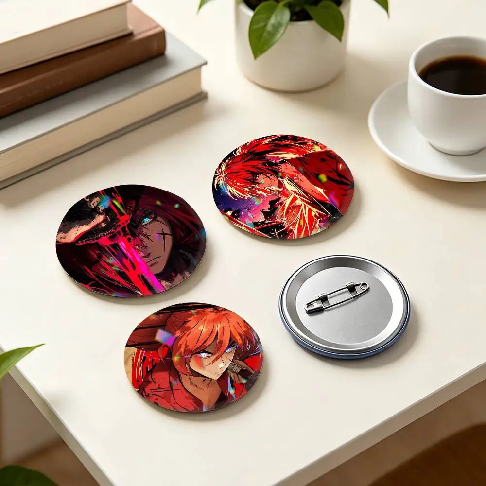 The dark Anime R-Rurouni K-Kenshin  25mm 32mm 44mm 58mm 75mm Brooches Badges Pins for Accessories Gift