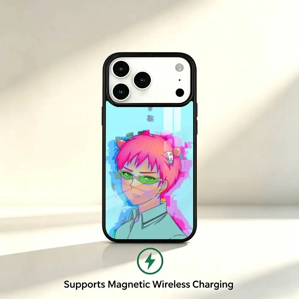 Hot-selling Kusuo Saiki Phone Case For iPhone17,16,15,14,13,12,11 Plus,Pro Compatible with magnetic wireless charging