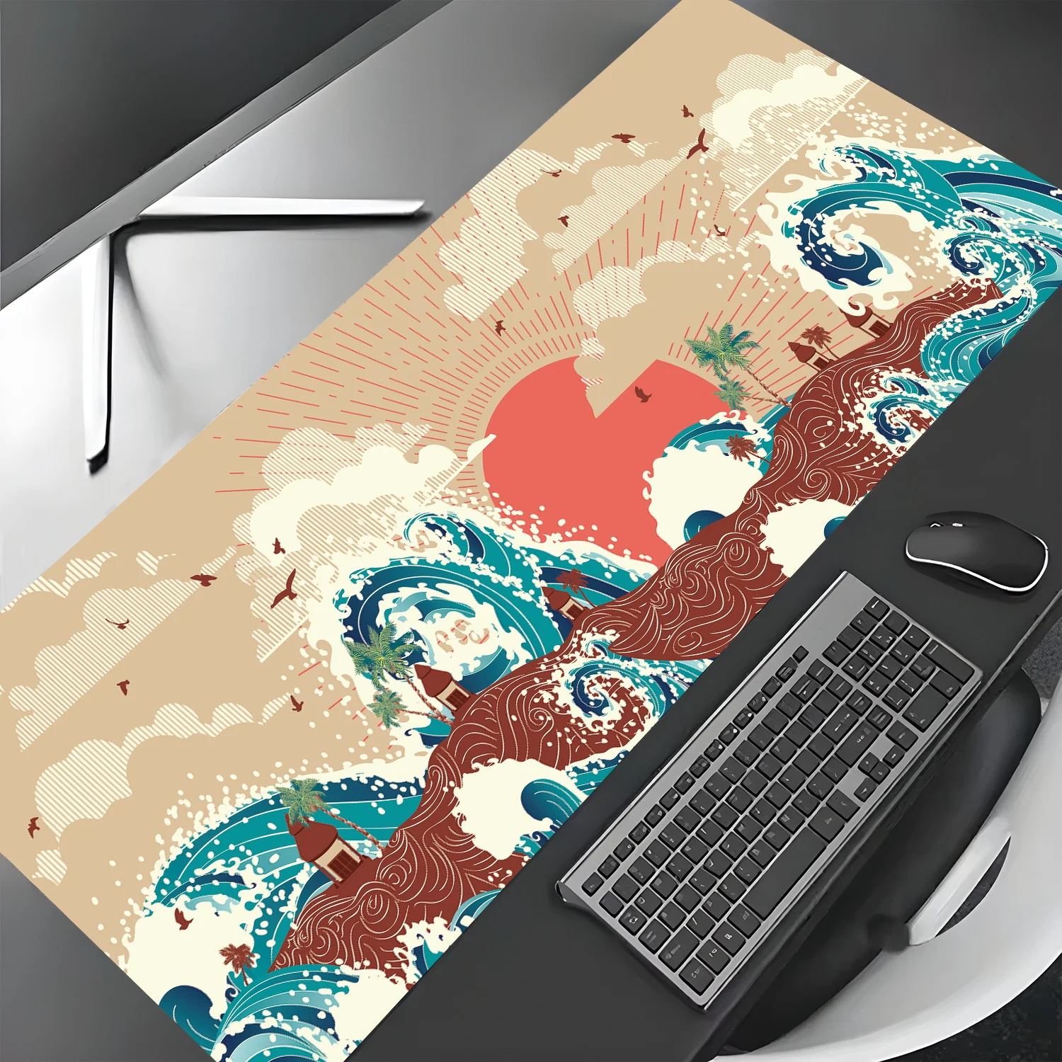 Art wave design large office mouse pad rubber anti-slip Desk Mat gamer pc accessories XXL gaming mat suitable for work and game