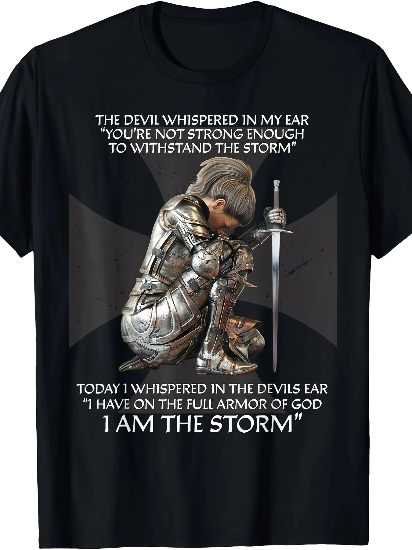 

Men's Faith T-Shirt with Christian Bible Verses & Religious Crosses - Cute Short Sleeve Gift