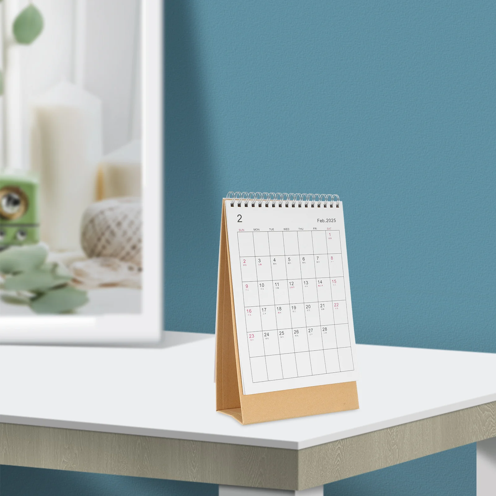 

2025 Desk Calendar Minimalist Flip Standing Planner for Office Home Small Daily Notes Paper Calendar Monthly Planner