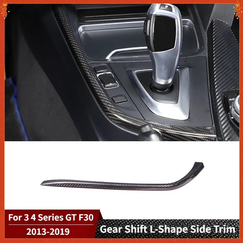 

For BMW 3 4 Series GT F30 Real Dry Carbon Fiber 13-19 Interior Decoration Gear Shift L-Shape Side Trim Modification Accessories