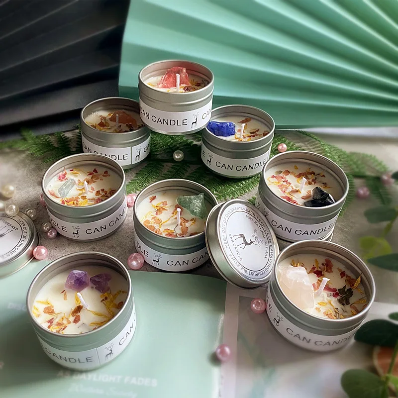 Home Decoration, Indoor Tinplate Canister, Dried Flower Aroma Candle, Festival Gathering, Birthday Occasion, Gift for Guests