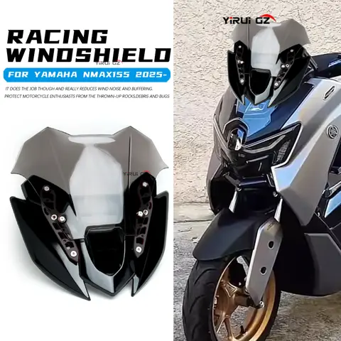 YAMAHA NMAX155 용 새로운 수정 스포츠 앞 유리 경쟁 앞 유리 앞 레인 실드 커버 액세서리 nmax 155 2025-