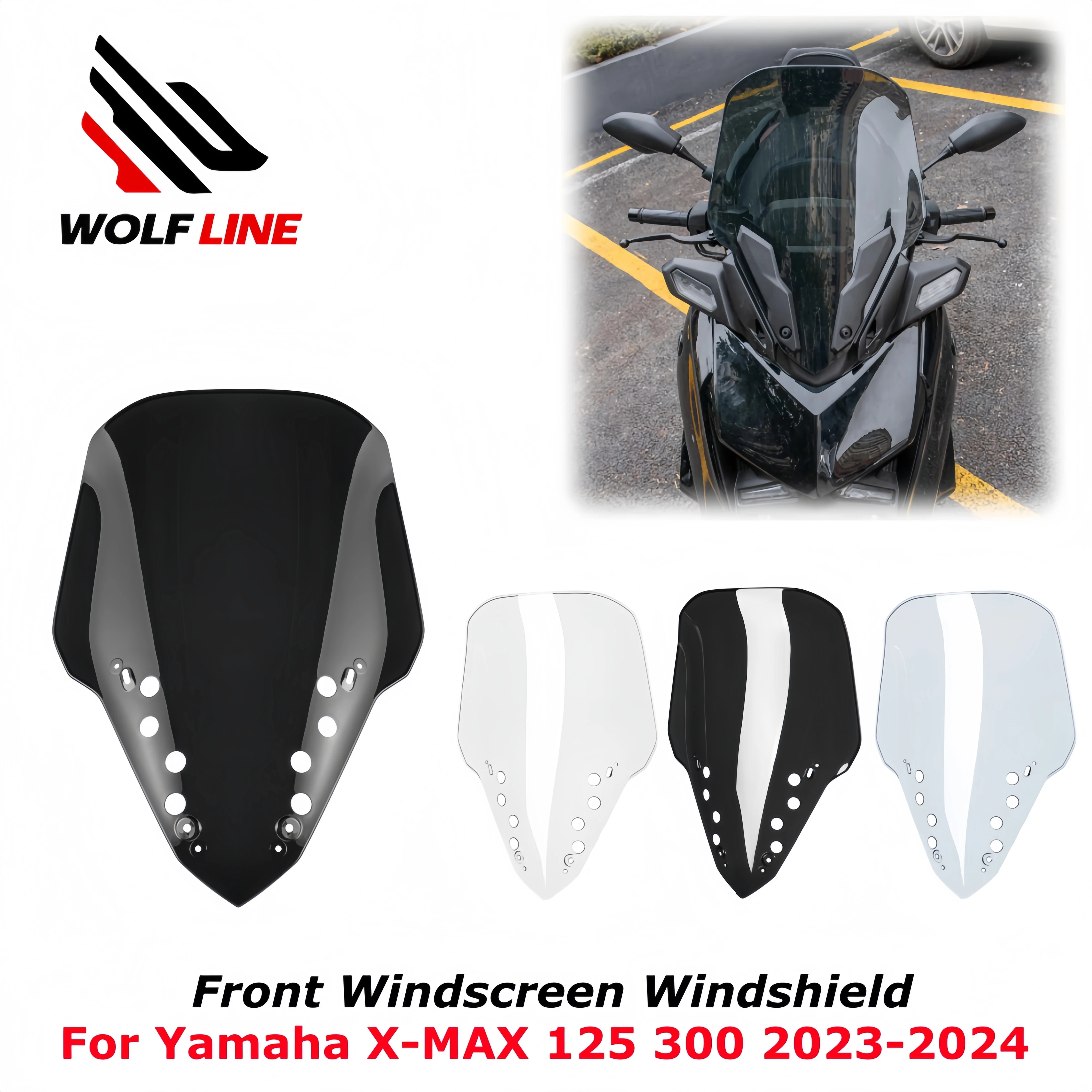 

Лобовое стекло WOLFLINE для Xmax 300 Xmax 125, дефлектор ветрового стекла, передний спойлер, крышка для Yamaha XMAX 125 XMAX 300 2023 2024