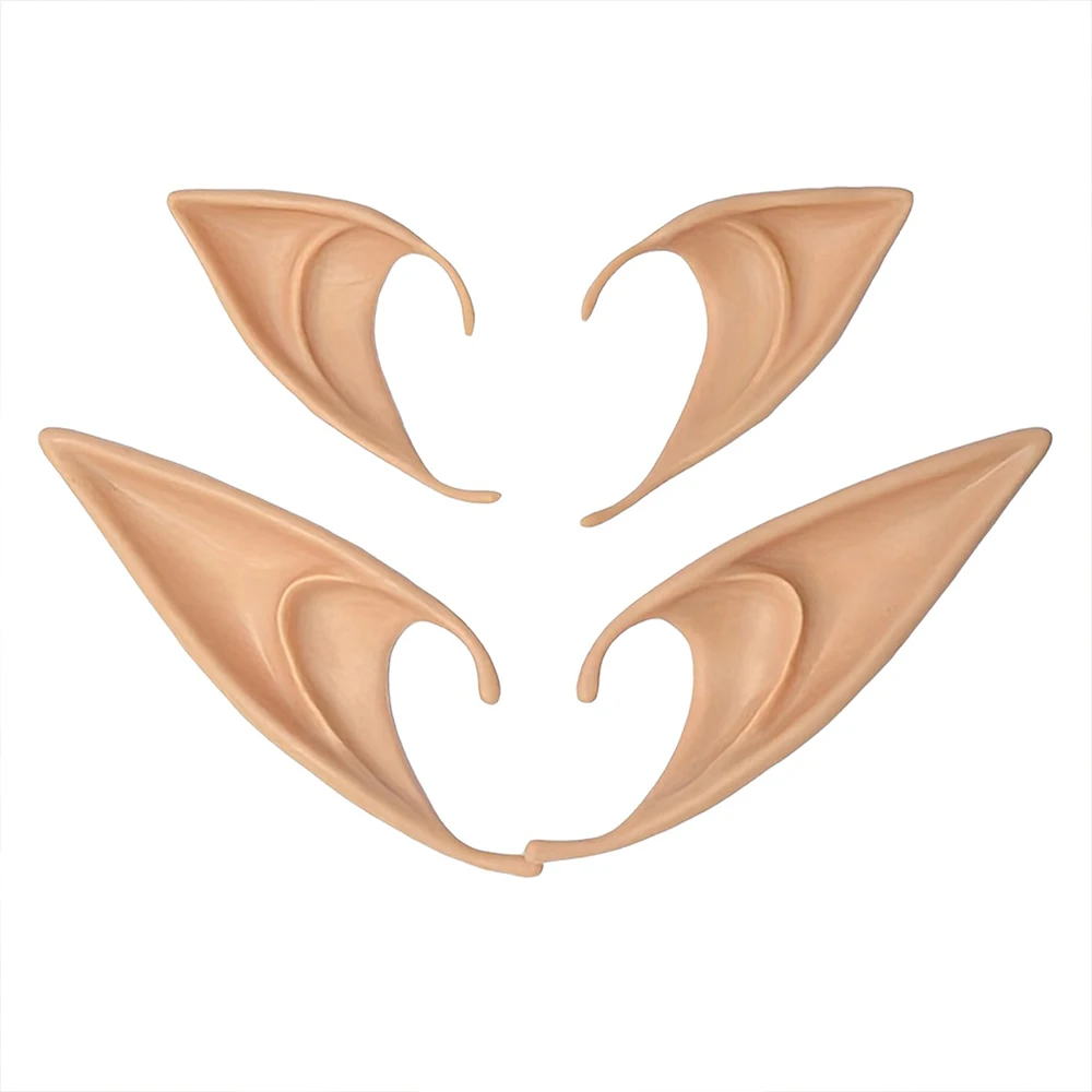 Orecchie da elfo angelo di Halloween Orecchie in lattice per accessori per costumi cosplay da fata Decorazione Puntelli per foto Giocattoli per bambini adulti