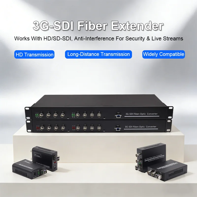 Ultra Compact 3G-SDI to Fiber Converter 1080P60Hz Mini HD-SDI Fiber Extender Uncompressed 1080P Comply with SMPTE 424M/292M