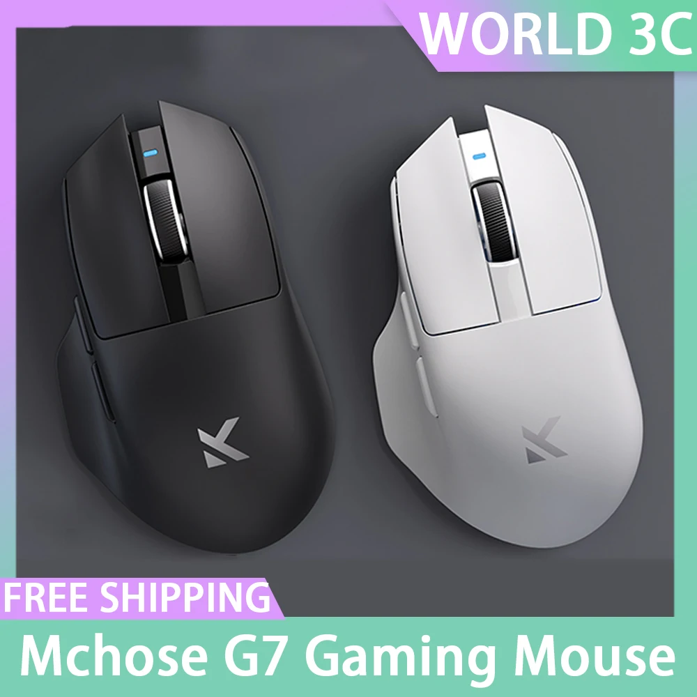 Mchose G7 Gaming Mouse Tri-mode Paw3395 Sensor Lightweight Ergonomics Long Endurance Customized Office Mouse Pc Gamer Accessory