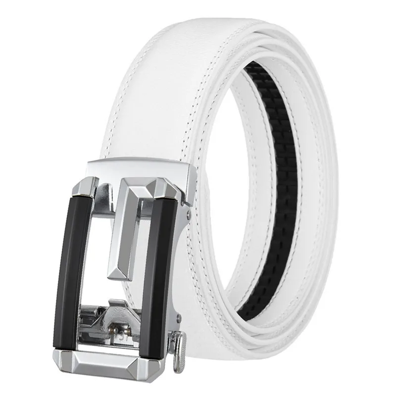 

Кожаный мужской и женский ремень длиной 3,5 см с автоматической пряжкой из высококачественного сплава, классические деловые ремни унисекс для джинсов
