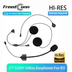 Freedconn-Bluetooth Capacete de Motocicleta, Intercomunicador, fone de ouvido Hi RES, acessórios para microfone R3, D7