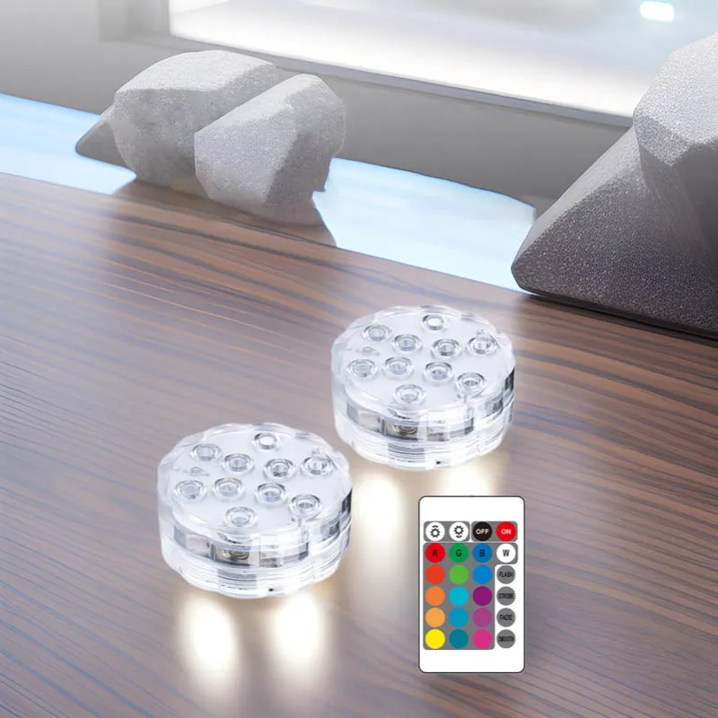 10-light LED Diving Light, Aquarium, Fish Tank, Fountain Waterproof Lighting, Atmosphere Water Bottom Lamp, Swimming Pool Access
