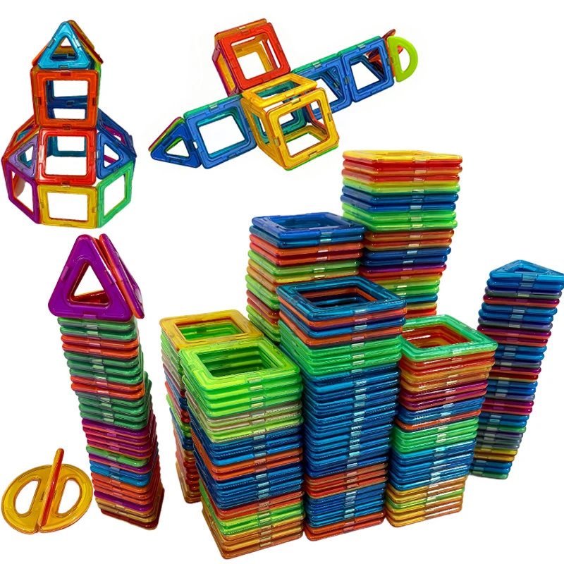 48/98個 DIY 磁気ブロック、大型 STEM 組み立ておもちゃセット、磁気おもちゃ、磁気ブロック（ランダムカラー）