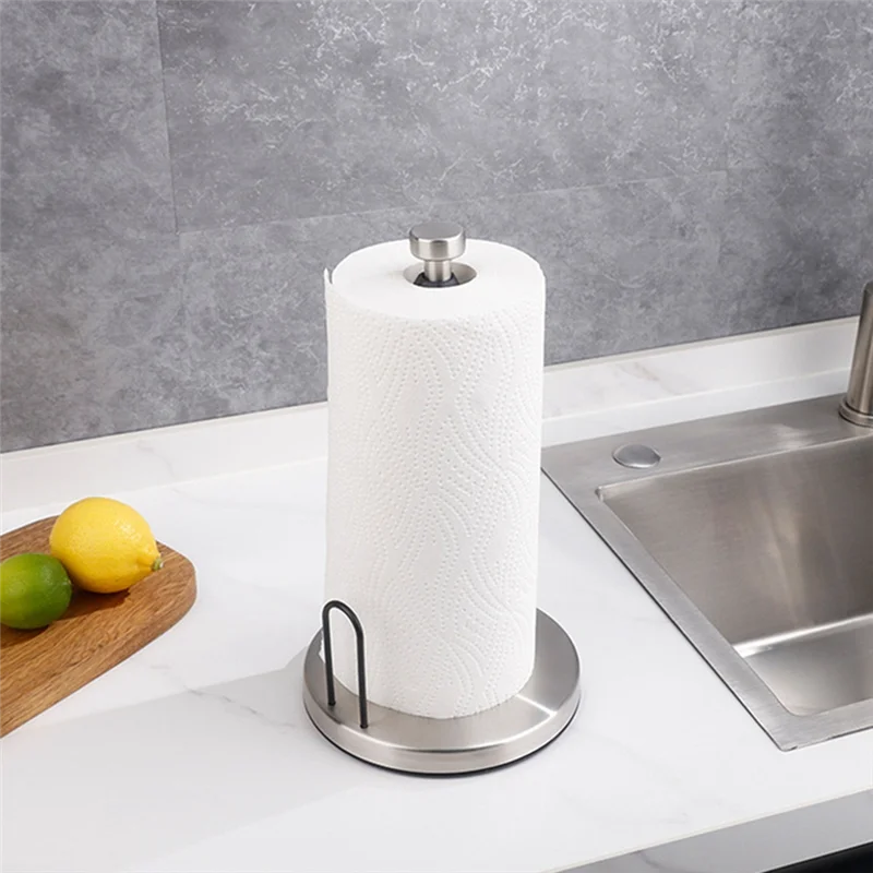 Paper Towel Holder Countertop With Damping Suitable For Kitchen Bathroom (Square)