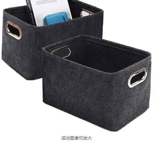 

2Pcs Felt Fabric Baskets Storage Organizer Minimalist Design Noise Reduction Portable Home Decor Cute Basket