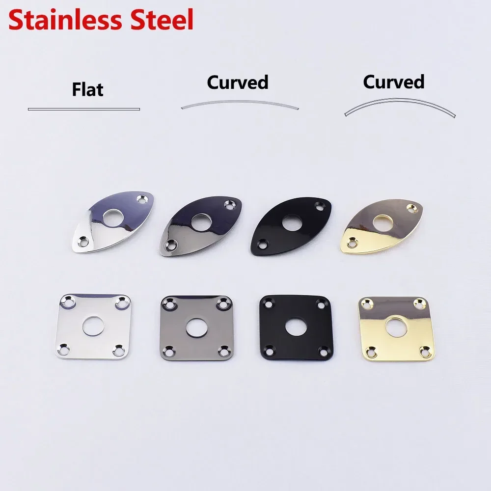 

Flat / Curved Stainless Steel Jack Plate For Electric Guitar Bass