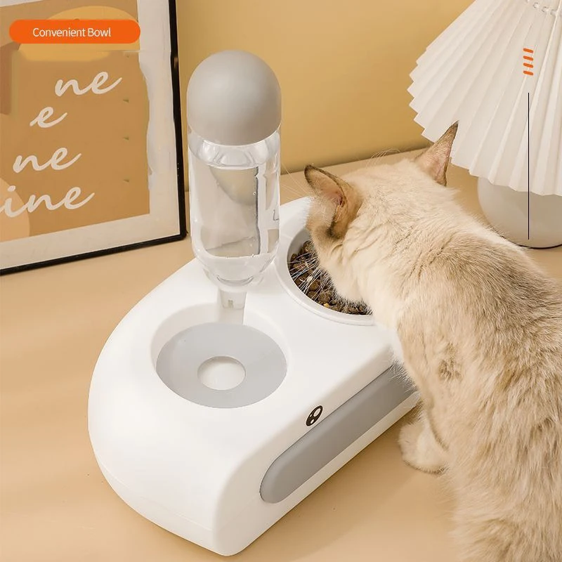 2 in 1 Pet Dog Feeder Bowl With Dog Water Bottle Cat Automatic Drinking Cat Food Bowl Pet Double 3 Bowls Stainless Steel Feeder