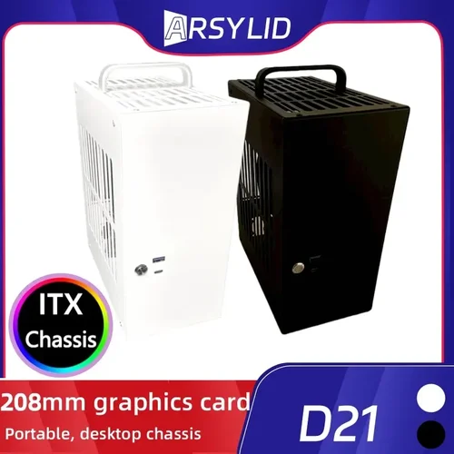 HTPC 미니 ITX 게임 컴퓨터, RTX2070 I7 독립 디스플레이 케이스, 5.9L A4 섀시, 170x190 170x17 지지대 그래픽 카드, Dream D21 