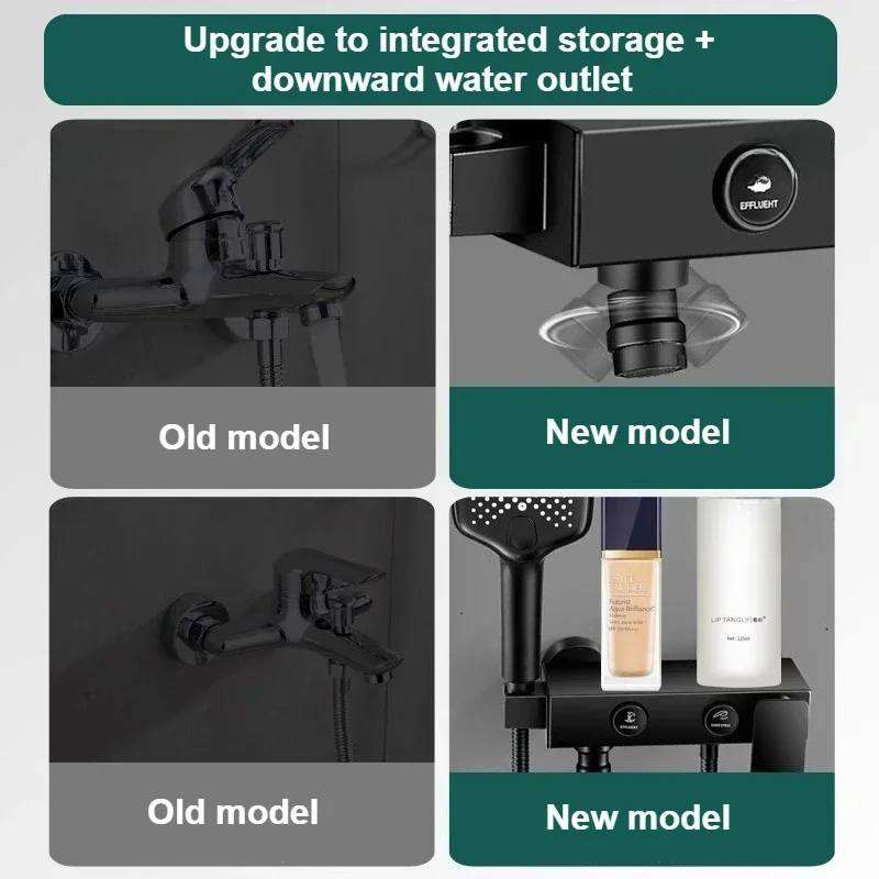 Черный/серебристый смеситель для ванны, бытовой смеситель для ванной комнаты, набор насадок для душа, аксессуары для душа, кран для холодной и горячей воды