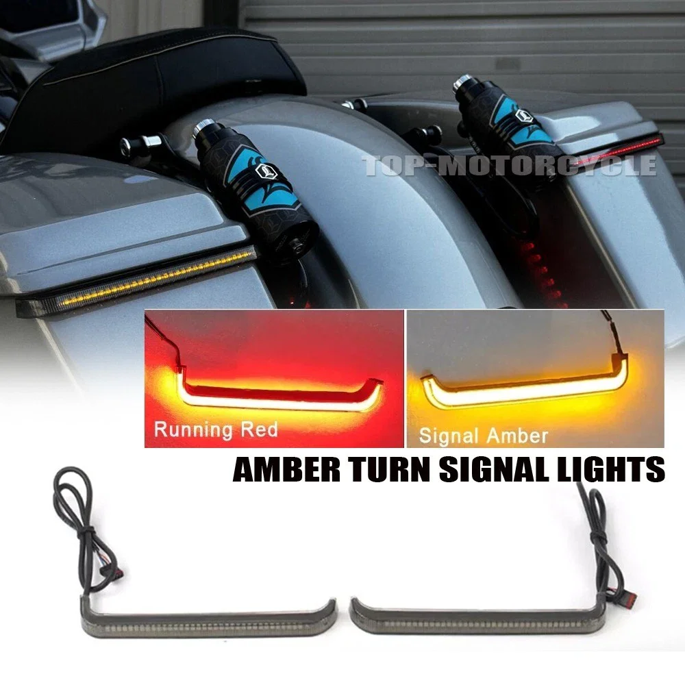

For Harley Road Glide FLTRX 2023-2024 turn signal Saddlebag LED Light Motorcycle Flowing Brake Turn Signal Running Light Lamp