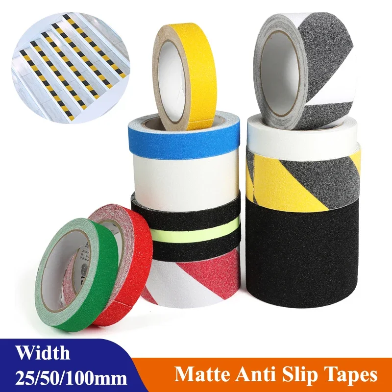 

5m/roll Matte Anti Slip Floor Tapes PVC/PET Waterproof And Wear-resistant For Ground Bathroom Stairs Non-slip Sticker Strips