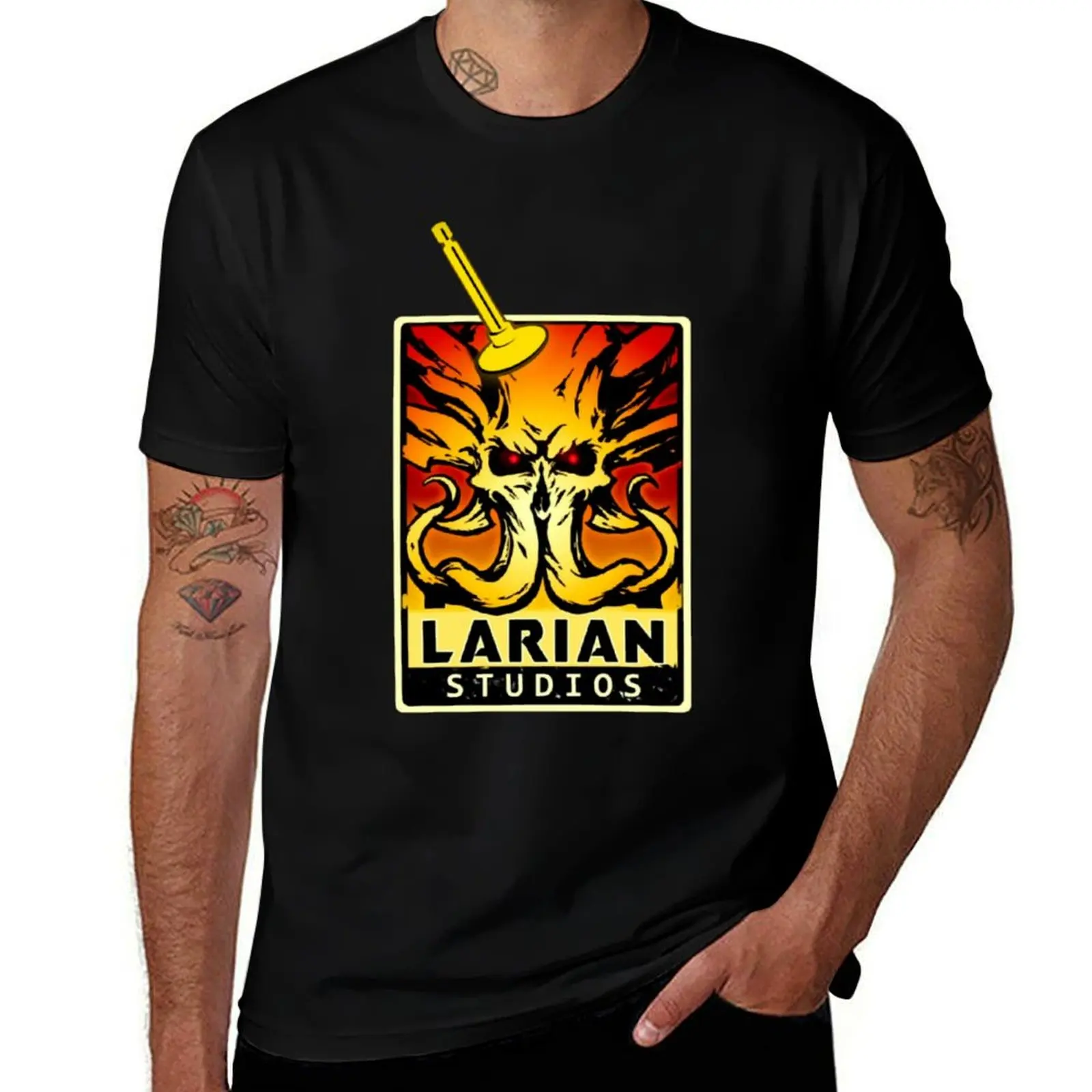 

Larian studio high definition logo T-Shirt quick drying fashion shirts cute clothes plain plus size men clothing