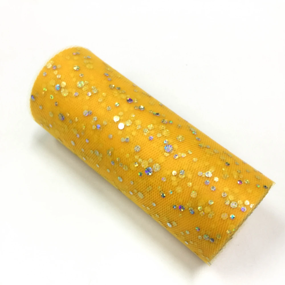 Glitzer-Pailletten-Tüllstoffrolle 6 Zoll x 25 Yards in verschiedenen Farben, geeignet für Tischdekorationen, Hochzeitsdekorationen, Babypartydekorationen. – Detail 3